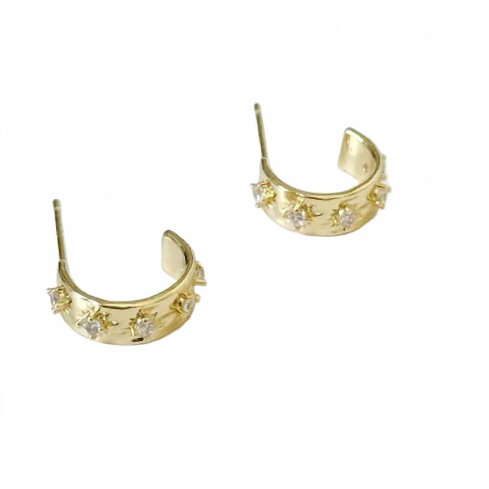 NEW TRAMPS+THIEVES women's bia hoop earrings in gold